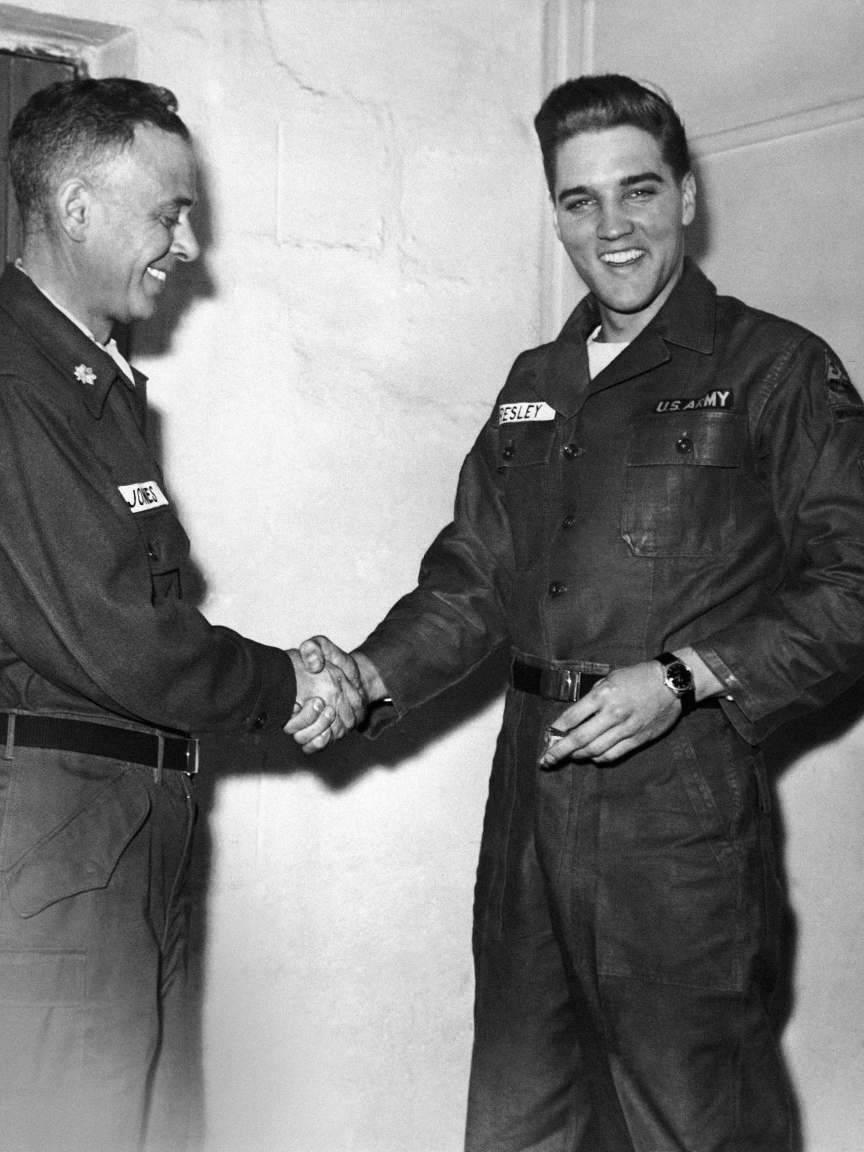 1960: Germany Grafenwoehr Thomas S. Jones and Elvis Presley